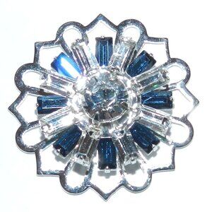 Montana Blue Crystal Silver 26mm Flower Swarovski Component 6pc SCSC1902